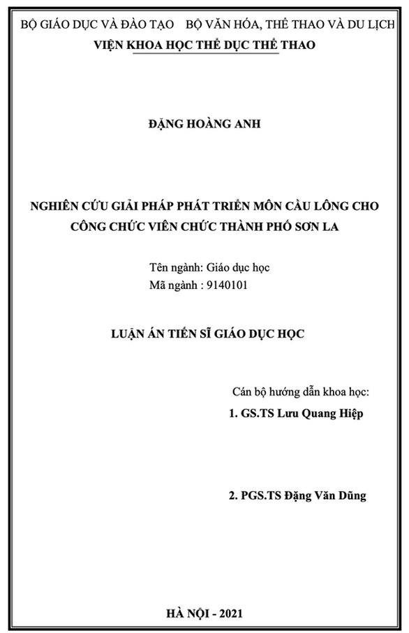 Từ chuyện luận án tiến sĩ môn cầu lông…