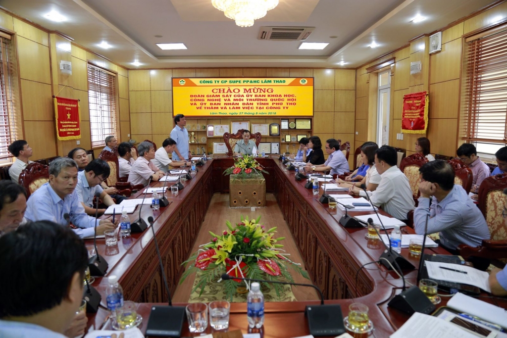 Ủy ban Khoa học, Công nghệ và Môi trường của Quốc hội: Thăm và làm việc tại Supe Lâm Thao uy ban khoa hoc cong nghe va moi truong cua quoc hoi tham va lam viec tai supe lam thao