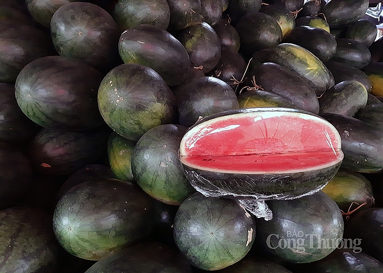 Dưa hấu được bán với giá từ 10.000 - 20.000 đồng/kg tùy loại Dưa hấu được bán với giá từ 10.000 - 20.000 đồng/kg tùy loại