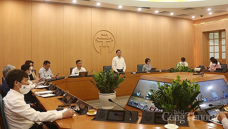 Tại hội nghị giao ban trực tuyến của Ban Chỉ đạo thành phố Hà Nội phòng, chống dịch Covid-19 với Ban Chỉ đạo các quận, huyện, thị xã và xã, phường, thị trấn diễn ra ngày 14/4