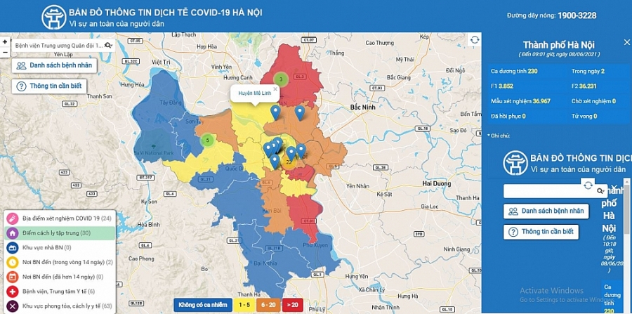 Hà Nội: Ra mắt Bản đồ thông tin dịch tễ Covid-19