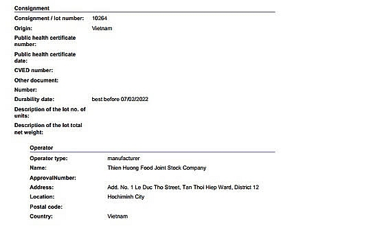 Thêm một sản phẩm mỳ khô bị EU cảnh báo  Thêm một sản phẩm mỳ khô bị EU cảnh báo