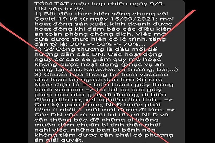 Hà Nội: Thông tin về cuộc họp chiều 09/9 lan truyền trên mạng là giả