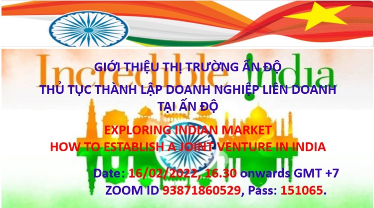 Mời tham dự chương trình giới thiệu về thủ tục thành lập doanh nghiệp liên doanh tại Ấn Độ Mời tham dự chương trình giới thiệu về thủ tục thành lập doanh nghiệp liên doanh tại Ấn Độ