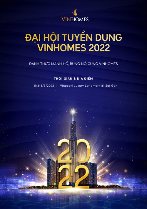 Đón chờ Đại hội tuyển dụng đầu tiên của Vinhomes trong năm 2022 tại TP Hồ Chí Minh.