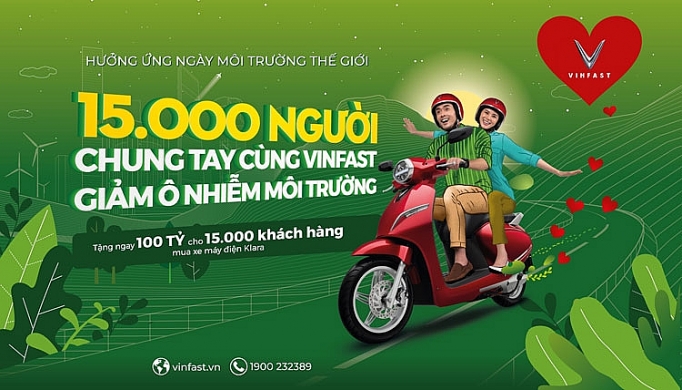 vinfast tang 100 ty dong cho 15000 khach hang chung tay giam o nhiem moi truong