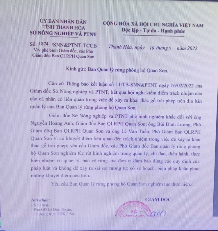Tỉnh Thanh Hóa cần xử lý nghiêm tập thể, cá nhân để xảy ra nhiều vụ phá rừng Tỉnh Thanh Hóa cần xử lý nghiêm tập thể, cá nhân để xảy ra nhiều vụ phá rừng