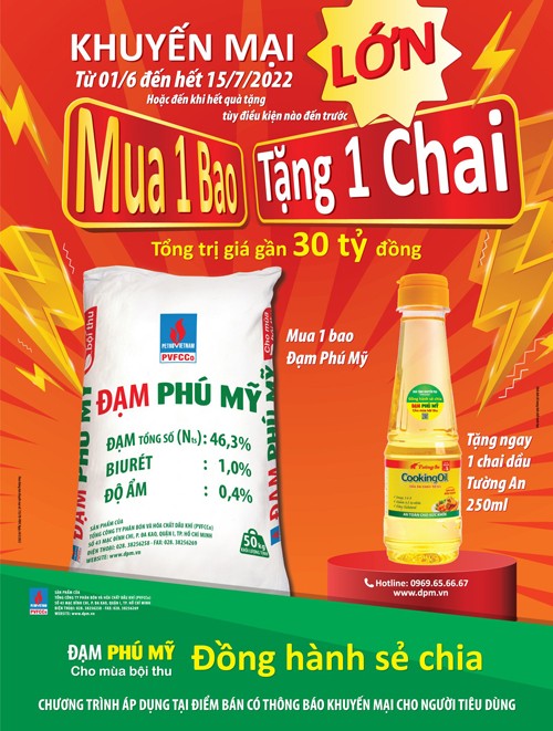 “Đạm Phú Mỹ - Đồng hành sẻ chia” với 2 triệu chai dầu ăn tặng bà con nông dân “Đạm Phú Mỹ - Đồng hành sẻ chia” với 2 triệu chai dầu ăn tặng bà con nông dân