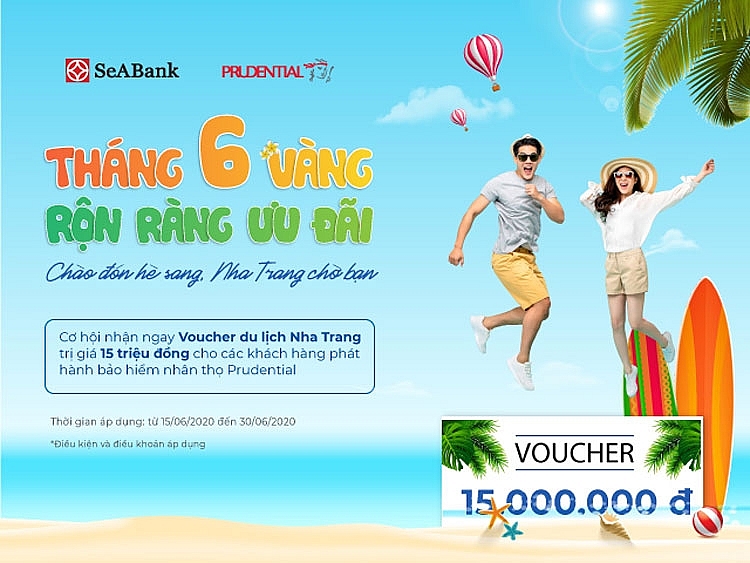 sea bank tang voucher du lich tri gia 15 trieu dong cho khach hang mua bao hiem