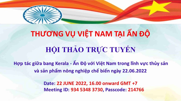 Mời tham dự hội nghị xúc tiến thương mại, đầu tư với bang Kerala Ấn Độ Mời tham dự hội nghị xúc tiến thương mại, đầu tư với bang Kerala Ấn Độ