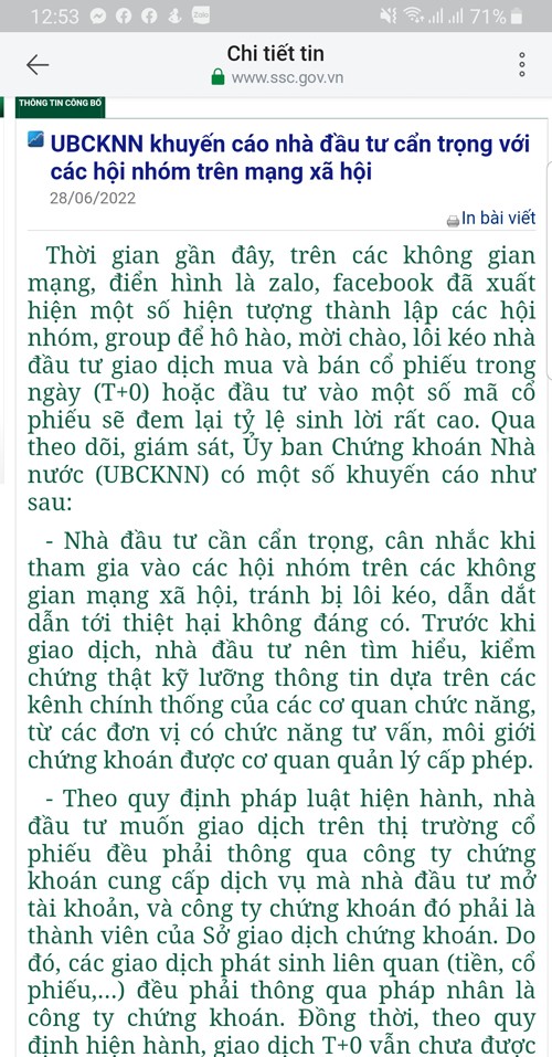 Từ loạt bài của Báo Công Thương phản ánh, Ủy ban Chứng khoán nhà nước ra cảnh báo Từ loạt bài của Báo Công Thương phản ánh, Ủy ban Chứng khoán nhà nước ra cảnh báo