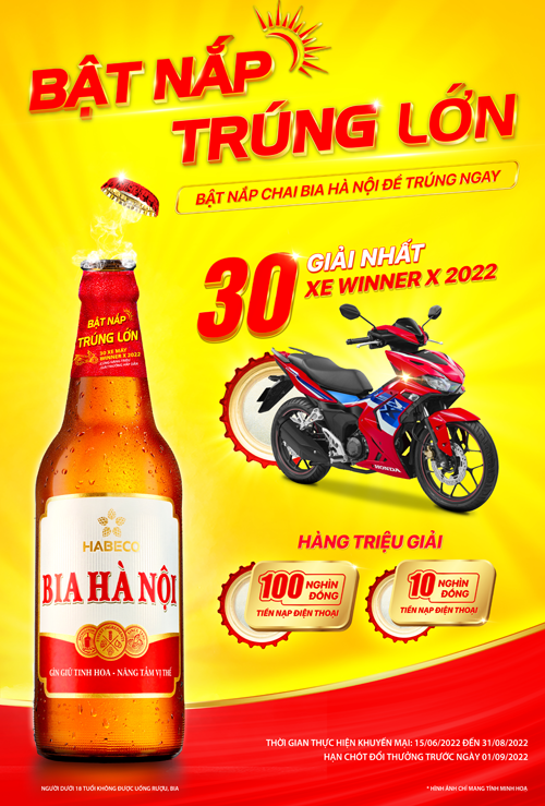 Hè 2022 sôi động cùng chương trình “Bừng sắc hè cùng Bia Hà Nội – Bật nắp trúng lớn” của Bia Hà Nội Hè 2022 sôi động cùng chương trình “Bừng sắc hè cùng Bia Hà Nội – Bật nắp trúng lớn” của Bia Hà Nội