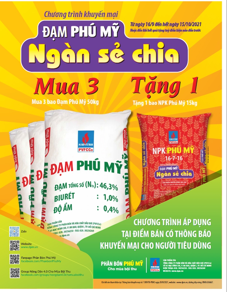 “Đạm Phú Mỹ - Ngàn sẻ chia”: Hơn 3.000 tấn phân bón trị giá hơn 30 tỷ đồng tặng bà con nông dân
