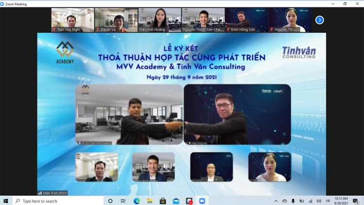 Học viện Doanh nhân MVV ký kết hợp tác chiến lược phát triển cùng Công Ty Tinhvan Consulting