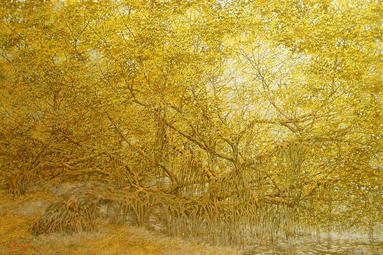 hoa sy nguyen quoc huy danh thuc mien ky uc trong tranh son mai