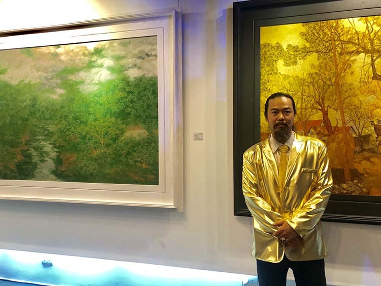 hoa sy nguyen quoc huy danh thuc mien ky uc trong tranh son mai