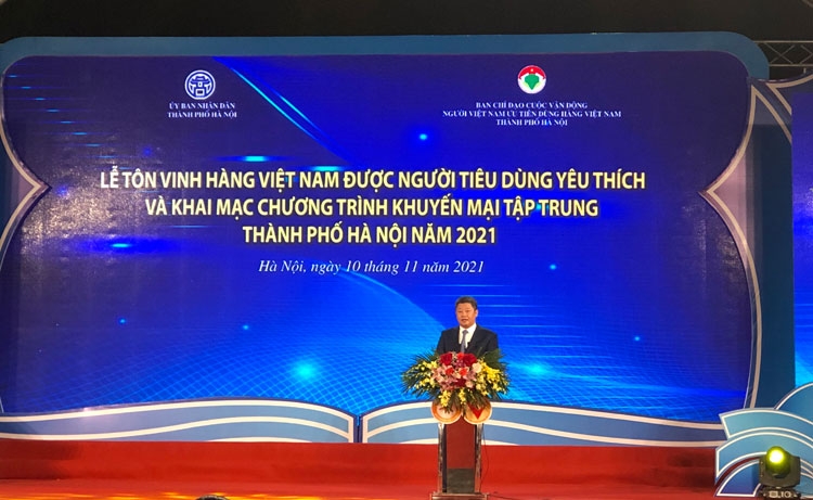 Hà Nội tôn vinh hàng Việt Nam được người tiêu dùng yêu thích năm 2021 Hà Nội tôn vinh hàng Việt Nam được người tiêu dùng yêu thích năm 2021