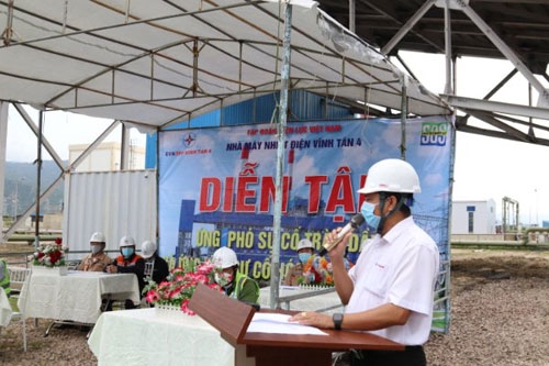 Nhà máy Nhiệt điện Vĩnh Tân 4 diễn tập ứng phó sự cố tràn dầu và sự cố hóa chất