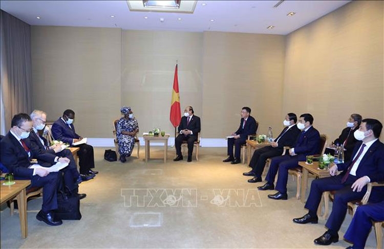 Bộ trưởng Nguyễn Hồng Diên tháp tùng Chủ tịch nước tiếp Bà Ngozi Okonjo-Iweal, Tổng giám đốc Tổ chức Thương mại thế giới WTO Bộ trưởng Nguyễn Hồng Diên tháp tùng Chủ tịch nước tiếp Bà Ngozi Okonjo-Iweal, Tổng giám đốc Tổ chức Thương mại thế giới WTO