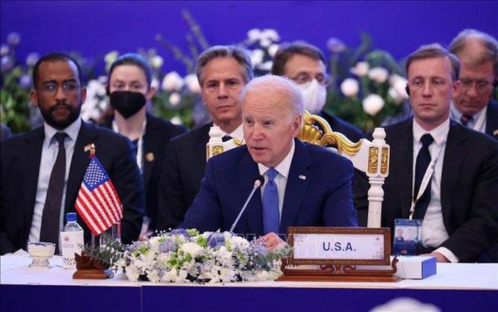 Tổng thống Mỹ Joe Biden phát biểu tại Hội nghị Cấp cao ASEAN - Mỹ lần thứ 10. Ảnh: TTXVN