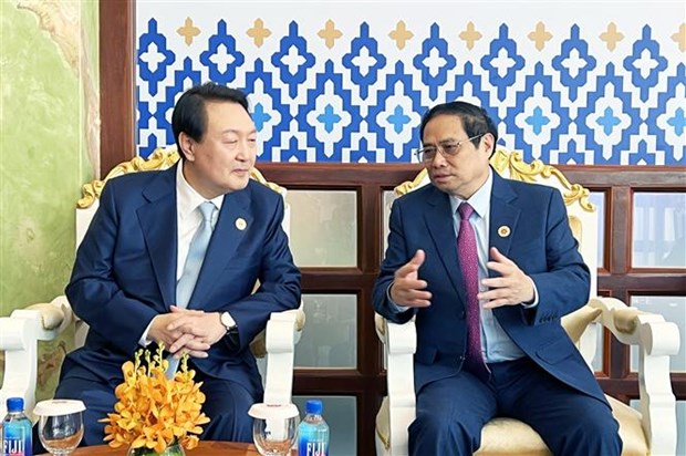 Thủ tướng Phạm Minh Chính gặp Tổng thống Hàn Quốc Yoon Suk-yeol hình ảnh 1 Thu tuong Pham Minh Chinh gap Tong thong Han Quoc Yoon Suk-yeol hinh anh 1