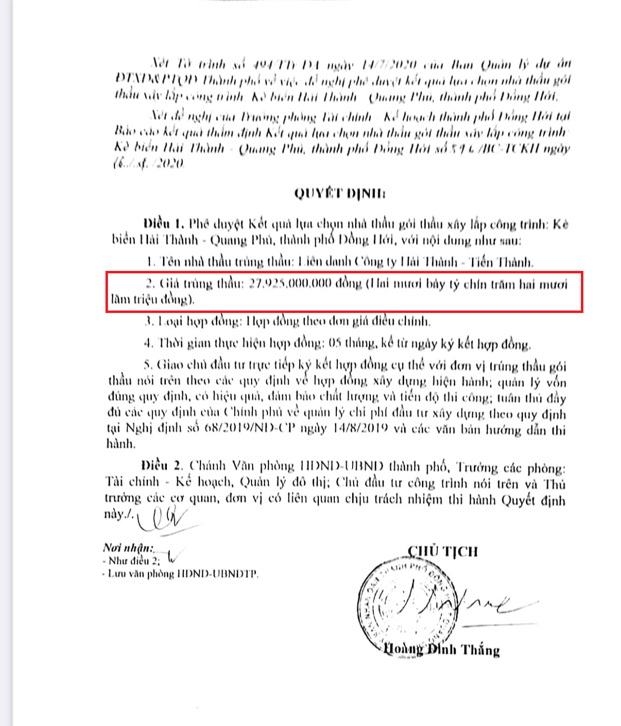 Công ty TNHH Xây dựng và Thương mại Hải Thành có gian lận để trúng gói thầu gần 90 tỷ đồng?