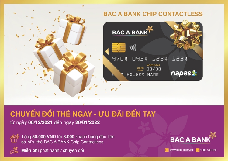 Một chạm – Vạn tính năng” cùng Thẻ ghi nợ nội địa BAC A BANK Chip Contactless