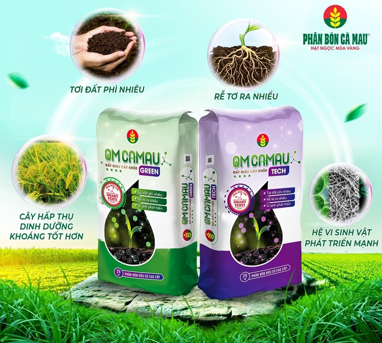 Phân bón hữu cơ cao cấp OM CAMAU: Đất giàu – Cây khỏe