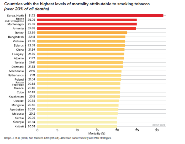 Việt Nam thuộc nhóm 10 quốc gia có tỷ lệ thương vong do hút thuốc lá cao nhất. Ảnh: CMH.