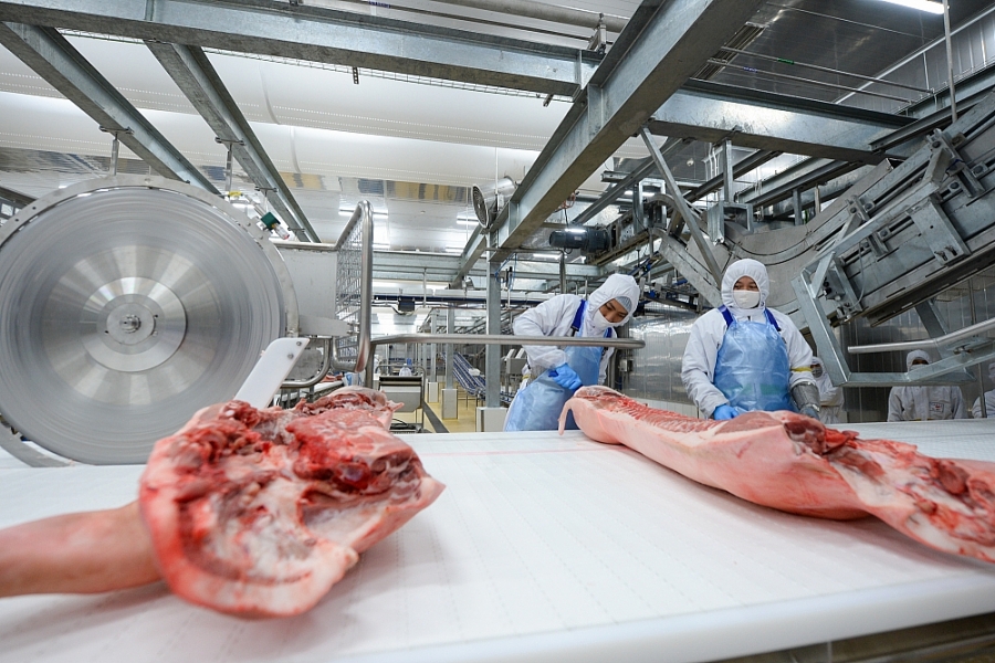 Thịt mát MEATDeli được pha lóc trên dây chuyển công nghệ hiện đại Thịt mát MEATDeli được pha lóc trên dây chuyển công nghệ hiện đại