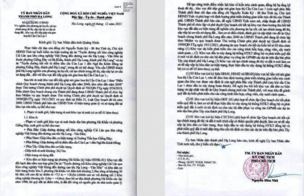 Tỉnh Quảng Ninh xem xét dừng quy hoạch làm ảnh hưởng đến người dân Tỉnh Quảng Ninh xem xét dừng quy hoạch làm ảnh hưởng đến người dân