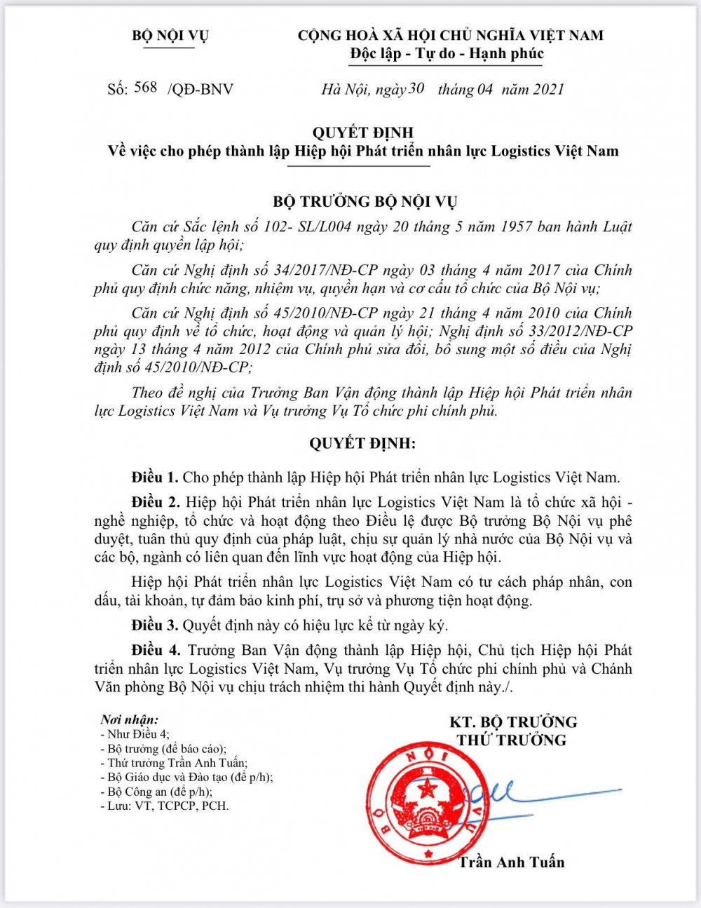 Sắp ra mắt hiệp hội phát triển nhân lực logistics Việt Nam Sắp ra mắt hiệp hội phát triển nhân lực logistics Việt Nam