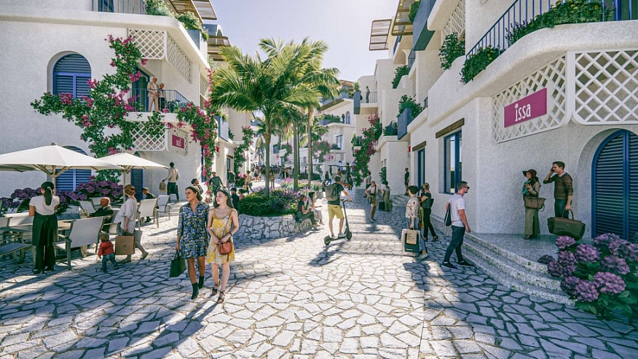 Khu shophouse phong cách Santorini tại The Santo Port. Ảnh phối cảnh minh họa Khu shophouse phong cách Santorini tại The Santo Port. Ảnh phối cảnh minh họa