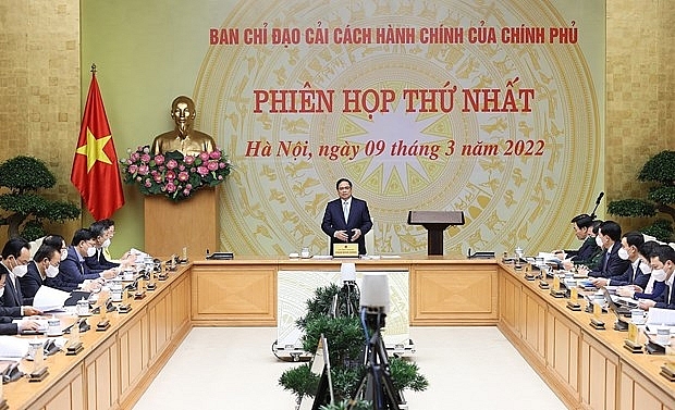 Thủ tướng Phạm Minh Chính, Trưởng Ban Chỉ đạo chủ trì Phiên họp thứ nhất của Ban Chỉ đạo cải cách thủ tục hành chính của Chính phủ, ngày 9/3