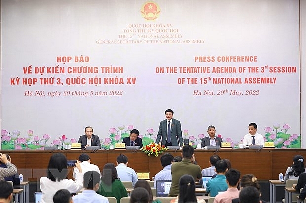 Tổng Thư ký Quốc hội, Chủ nhiệm Văn phòng Quốc hội Bùi Văn Cường chủ trì cuộc họp báo