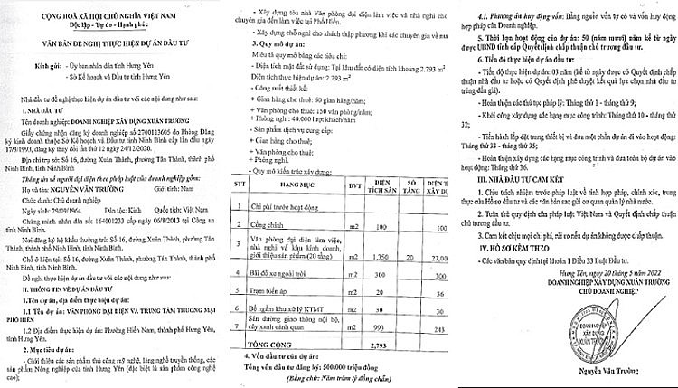 Văn bản của Doanh nghiệp xây dựng Xuân Trường đề nghị thực hiện dự án đầu tư tại phường Hiến Nam, TP Hưng Yên Văn bản của Doanh nghiệp xây dựng Xuân Trường đề nghị thực hiện dự án đầu tư tại phường Hiến Nam, TP Hưng Yên