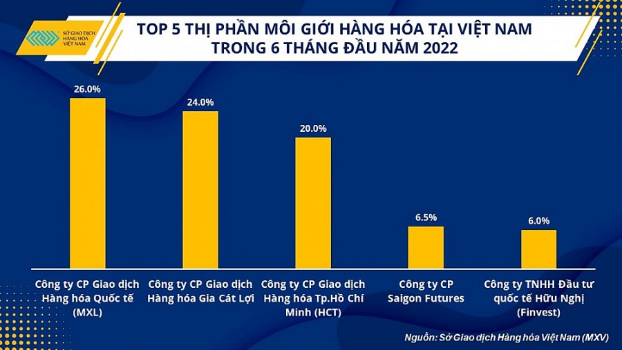 Biểu đồ thị phần môi giới hàng hóa 6 tháng đầu năm 2022 Biểu đồ thị phần môi giới hàng hóa 6 tháng đầu năm 2022