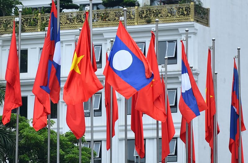 Hình ảnh lãnh đạo Đảng, Nhà nước dự Lễ kỷ niệm 60 năm Ngày thiết lập quan hệ ngoại giao Việt Nam-Lào ảnh 4