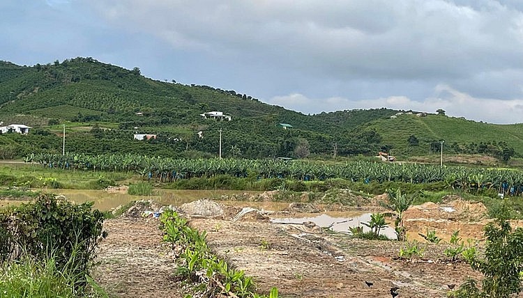 Hiện trường một bãi khai thác vàng trái phép trước đó của Công ty TNHH Lê Chương Đà Lạt để lại. Hiện trường một bãi khai thác vàng trái phép trước đó của Công ty TNHH Lê Chương Đà Lạt để lại.