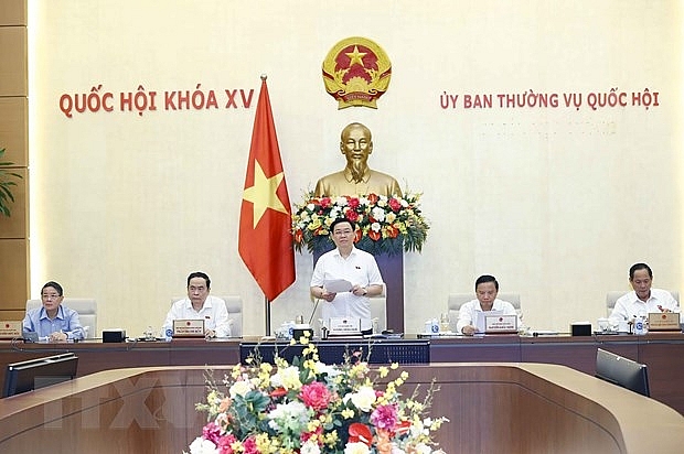 Chủ tịch Quốc hội Vương Đình Huệ phát biểu