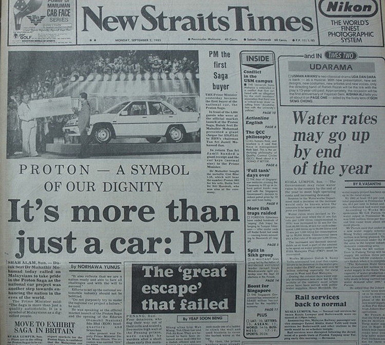 Tờ New Straits Times dành trang chủ để tôn vinh hãng xe Proton như một biểu tượng của ngành công nghiệp Malaysia 1654-anh-2-2