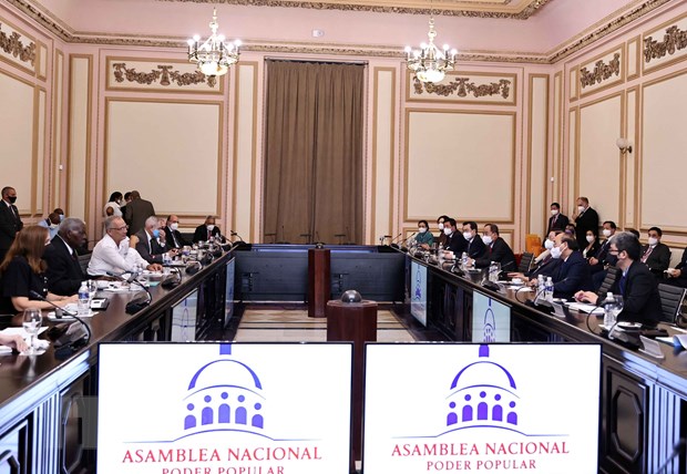 Chủ tịch nước Nguyễn Xuân Phúc hội kiến Chủ tịch Quốc hội Cuba hình ảnh 2 Chu tich nuoc Nguyen Xuan Phuc hoi kien Chu tich Quoc hoi Cuba hinh anh 2