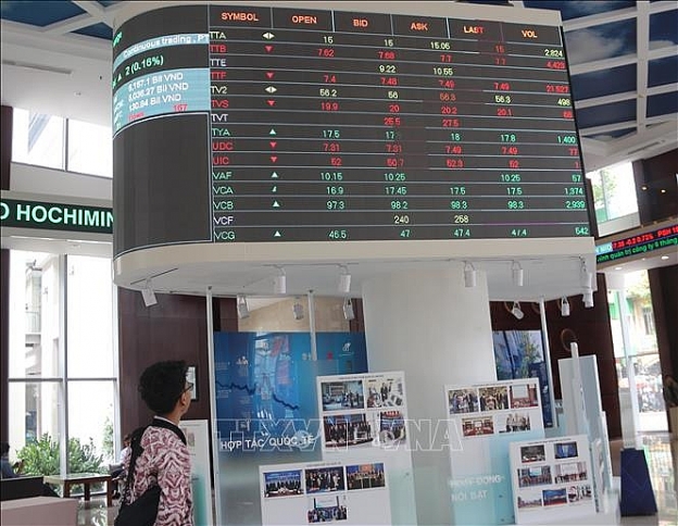 Nhà đầu tư theo dõi bảng giá chứng khoán tại sàn HOSE. Nhà đầu tư theo dõi bảng giá chứng khoán tại sàn HOSE.