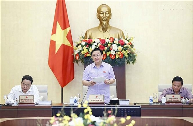 Chủ tịch Quốc hội Vương Đình Huệ phát biểu khai mạc phiên họp