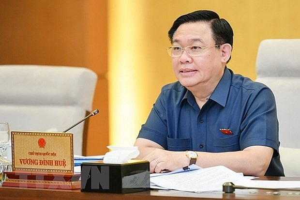 Chủ tịch Quốc hội Vương Đình Huệ phát biểu