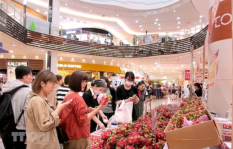 Thanh long Việt Nam được bán tại siêu thị AEON (Nhật Bản) 5807-to
