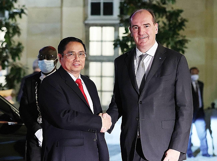 Thủ tướng Phạm Minh Chính và Thủ tướng Pháp Jean Castex Thủ tướng Phạm Minh Chính và Thủ tướng Pháp Jean Castex