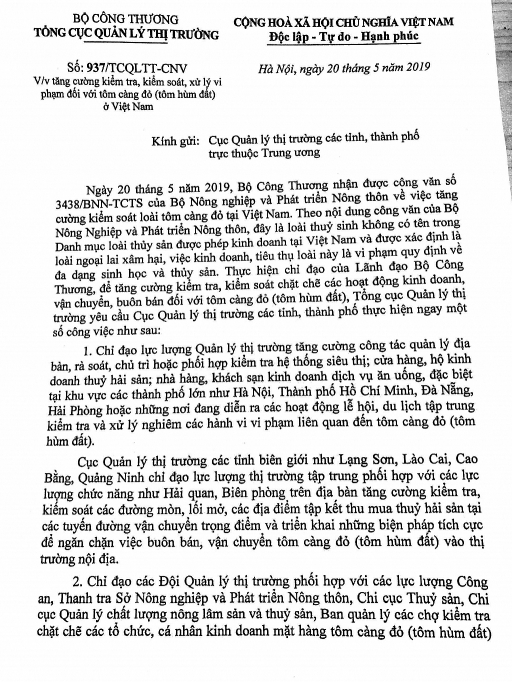 Quản lý thị trường huy động toàn lực lượng ngăn chặn tôm hùm đỏ quan ly thi truong huy dong toan luc luong ngan chan tom hum do