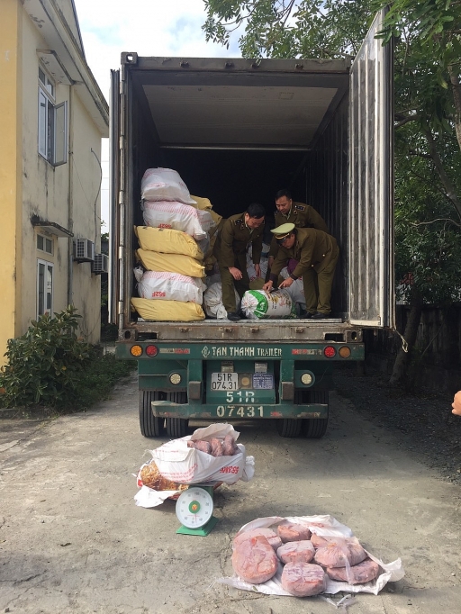 Bắt giữ xe container chở gần 12 tấn nội tạng động vật tại Hà Tĩnh bat giu xe container cho gan 12 tan noi tang dong vat tai ha tinh