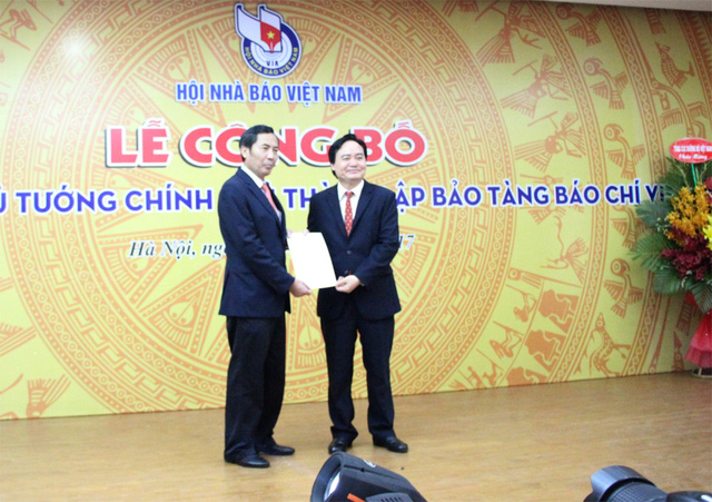 Lễ công bố Quyết định của Thủ tướng Chính phủ về việc thành lập Bảo tàng Báo chí Việt Nam diễn ra sáng 16/8 tại Hà Nội.